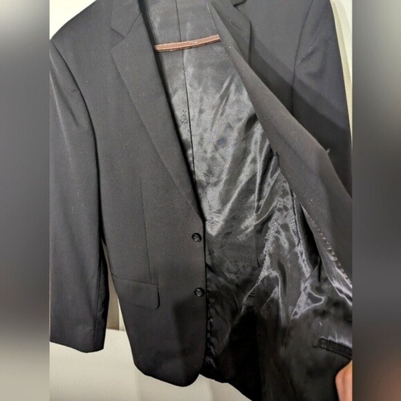 Pronto Uomo Black Modern Fit Suit Coat Blazer 39L Mens Formal Sports Coat Wool - Picture 9 of 11